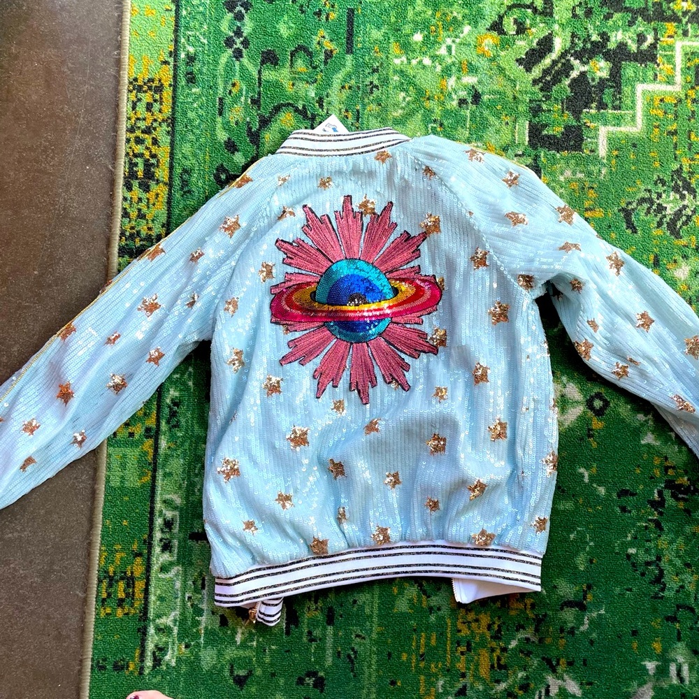 LOLA AND THE BOYS SEQUIN BOMBER JACKET